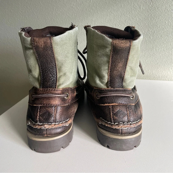 Sperry Top Sider Carson Brown Leather and Canvas Boots - Picture 4 of 10